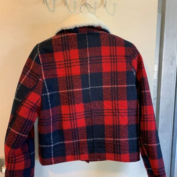 NWOT, by Divided, moto inspired short jacket, mohair feel, faux shearling collar - Picture 2 of 16